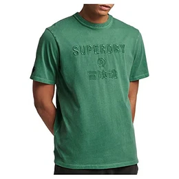 Mens Code CL Garment DYE Loose Tee T-Shirt, Dark Green, Medium
