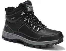 Winterschuhe Herren Winterstiefel Schneestiefel Warm Gefütterte Stiefelette Arbeitsschuhe Arbeitsstiefel Wandern Arbeiten 41-46 (W Schwarz, Größe 43)
