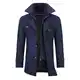 Allthemen Wintermantel Kurzmantel Herren Schwarz Wollmantel Stehkragen Herren Winter Mantel Warm Kurz Slim Fit Winterjacke Business Dunkelblau(gestepptes Innenfutter M