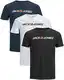 JACK & JONES Herren T Shirt 3er Pack Print Mix Rundhals Tee Regular Slim Fit O Neck Ausschnitt (Slim Fit Mix 23, M)