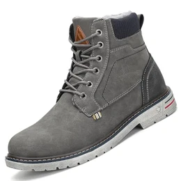 Winterschuhe Herren Winterstiefel Damen Gefüttert Wasserdicht Warme Winter Boots Wanderschuhe Rutschfest Trekkingschuhe Grau,GR.43