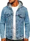 BOLF Herren Jeans Jacke Denim Jacket Übergangsjacke Langarm Knopfleiste Casual Denimwear Leichte HY958 Dunkelblau M [4D4]