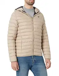 Blend 20712462 BHRomsey Hood Herren Steppjacke Übergangsjacke Jacke leicht gepaddete Jacke mit Kapuze Regular Fit, Größe:L, Farbe:Crockery (161104)