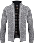 Pinkpum Strickjacke Herren Fleecejacke Mit Reißverschluss Hellgrau