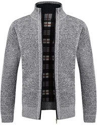Pinkpum Strickjacke Herren Fleecejacke Mit Reißverschluss Hellgrau