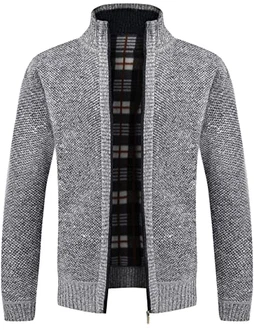 Pinkpum Strickjacke Herren Fleecejacke Mit Reißverschluss Hellgrau