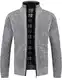 Pinkpum Strickjacke Herren Fleecejacke Sweatjacke Mit Reißverschluss Trachtenjacke, Gestrickt Cardigan Herren Wintermantel Hellgrau M