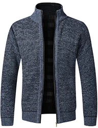 Pinkpum Strickjacke Herren Fleecejacke Mit Reißverschluss Blau