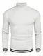 Tinkwell Herren Rollkragen Pullover Feinstrickpullover Sweater Langarm Winter Rolli für Herren Weiß M
