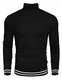 Tinkwell Herren Rollkragenpullover Pullover Slim fit Baumwolle Warme Feinstrick Rollkragen Pulli Sweater Schwarz M