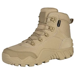 Stiefel Herren Wanderstiefel Tactical Kampfstiefel Outdoor Military Boots Männer Wanderschuhe zum Trekking, Jagen, Arbeiten, Armee Training, Combat(Sandfarbe, 43EU)