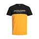 JACK & JONES Herren JJEURBAN Blocking Tee SS O-Neck NOOS T-Shirt, Golden Orange/Detail:Golden-White Print/Slim Fit, M