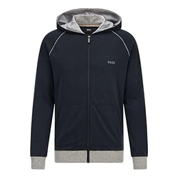 Herren Sweatjacke Loungewear Homewear Jacke Mix&Match Jacket, Farbe:Blau, Größe:M, Artikel:-403 Dark Blue