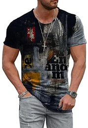 Herren Street T-Shirt Sommer Printed Top Lose Large Size Kurzarm, 10 M