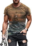 WINKEEY Herren Street T-Shirt Sommer Printed Top Kurzarm 05 M
