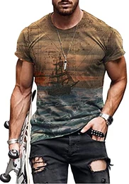 Herren Street T-Shirt Sommer Printed Top Lose Large Size Kurzarm, 05 M