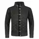 YOUTHUP Herren Strickjacke mit Stehkragen Warme Übergangsjacke Winterjacke Outdoor Cardigan, Schwarz, M