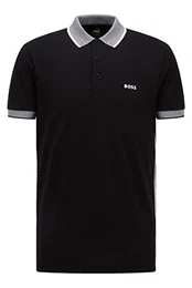 Herren Paule Slim-Fit Poloshirt aus Baumwoll-Mix mit kontrastierende Besätze Schwarz L