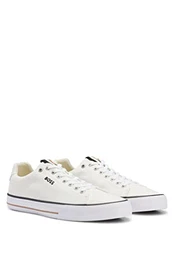 Herren Aiden Tenn Sneakers aus Baumwoll-Canvas mit charakteristischem Streifen-Besatz Weiß 44 Größe 44