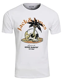 Herren JORSKULLSUMMER Tee SS Crew Neck, White, M