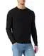 BOSS Herren Kanovano Pullover aus Baumwolle und Kaschmir mit Rundhalsausschnitt und Logo, Black, M