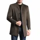 Allthemen Wintermantel Herren Mantel Slim Fit Lang Wollmantel Business Trenchcoat Mantel Herren Winter Khaki M