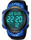 Uhren Herren,CIVO Digital Herren Uhren 50M Wasserdicht Sport Outdoor Große Militär Digital Armbanduhr Herren Mit LED-Hintergrundbeleuchtung Stoßfest/Stoppuhr/Wecker/Datu(Blau)