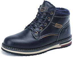 ASTERO Winterschuhe Herren Winterstiefel Gefüttert Warme Stiefeletten Rutschfeste Boots Wanderschuhe Draussen Trekking Schneestiefel Gr.41-46(BLAU, Größe 43)