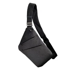 Tibroni Multi-Pocket Schultertasche Sling Crossbody Bag Mini Umhängetaschen Herrentasche Klein Anti-Diebstahl Brusttasche für Herren Schwarz