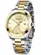 MEGALITH Herrenuhr Edelstahl Gold Armbanduhr Herren Analog Wasserdicht Uhr Herren Leuchtend Kalender Elegant Geschenk für Männer -Gold
