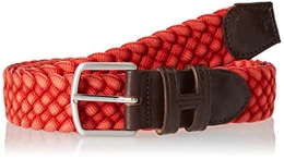Mens Vintage Plait Belt Gürtel, 255RED, 30
