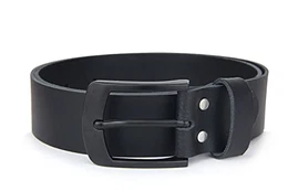 Ledergürtel MADE IN GERMANY, 100% echtes Leder, 4 cm breit, Schwarze Schnalle, Gürtel für Herren, Schwarz