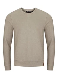 Herren Pullover RIVPhillip Sweatshirt Basic Rundhals Sweater Pulli Langarm Regular Fit Einfarbig Beige M, Größe:M, Farbe:Dark Beige (20400)