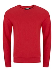 riverso Herren Pullover RIVPhillip Sweatshirt Basic Rundhals Sweater Pulli Langarm Regular Fit Einfarbig Middle Red