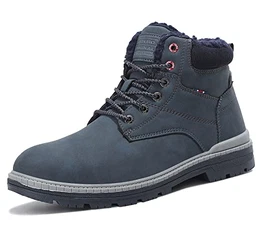 ASTERO Winterschuhe Herren Winterstiefel Gefüttert Warme Stiefeletten Rutschfeste Boots Wanderschuhe Draussen Trekking Schneestiefel Gr.41-46 (BLAU, Größe 43)