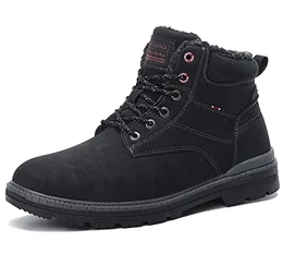 ASTERO Winterschuhe Herren Winterstiefel Gefüttert Warme Stiefeletten Rutschfeste Boots Wanderschuhe Draussen Trekking Schneestiefel Gr.41-46 (SCHWARZ, Größe 43)