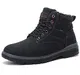 ASTERO Winterschuhe Herren Winterstiefel Gefüttert Warme Stiefeletten Rutschfeste Boots Wanderschuhe Draussen Trekking Schneestiefel Gr.41-46 (SCHWARZ, Größe 43)