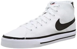 Herren Court Legacy Canvas Mid Sneaker, White/Black-Team Orange, 43 EU