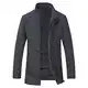 YOUTHUP Herren Wolle Mantel mit Steppweste Regular Fit Winter Wollmantel Outdoor Business Übergangsmantel Wintermantel, Grau, M