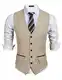 COOFANDY Herren Business Anzug Weste Slim Fit Kleid Weste Hochzeitsweste,Khaki,M