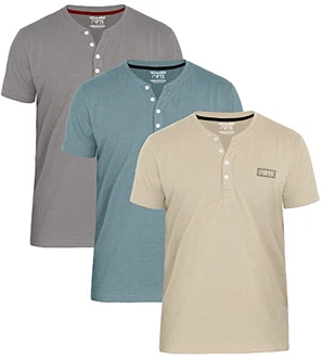 FULL TIME SPORTS® Herren Kurzarm Henley T-Shirts