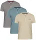 FULL TIME SPORTS® Herren Kurzarm Henley T-Shirts, Lässige Leichte Henley Tops Für Fitnessstudio, Training & Laufen Pack of 3 (Dk Grau-Schiefer-Ston, XX-Large)