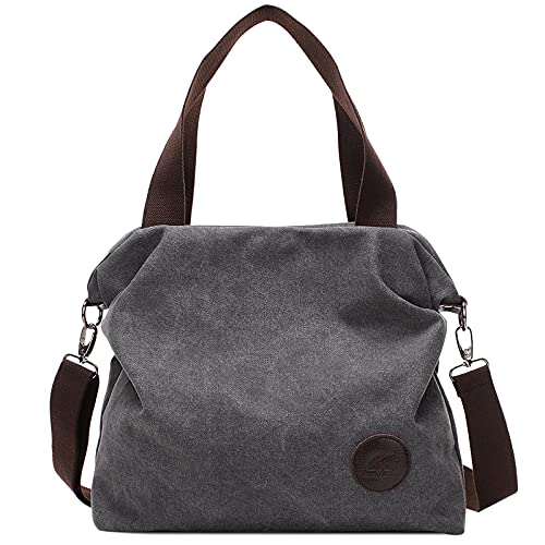 DIRRONA Damen Umhängetasche Aus PU-Leder, Grau – Wasserdicht, Mit Vielen Fächern, 30x22x13 Cm