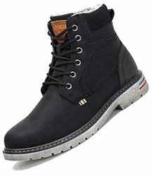 Mishansha Winterstiefel Wasserdicht Rutschfest Gefütterte Boots Schwarz (43)