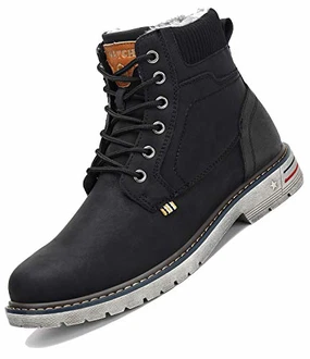 Mishansha Winterstiefel Wasserdicht Rutschfest Gefütterte Boots Schwarz (43)