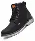 Mishansha Herren Winterstiefel Wasserdicht Rutschfest Winter Boots Warme Gefütterte Winterschuhe Damen Kurzschaft Stiefel, Schwarz 43 EU