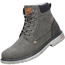 Warm Gefütterte Schneestiefel Herren Damen Wanderschuhe Bequeme rutschfeste Winter Boots Wasserdicht Winterstiefel, Grau 43 EU