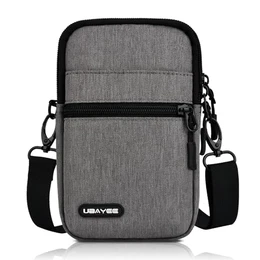 Kleine Handy Umhängetasche bis zu 6,7 Zoll, Herren Handytasche Schultertasche mit RFID-Blockierung Fach, Grau