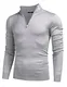 COOFANDY Herren Rollkragenpullover Slim Fit Strickpullover mit Reißverschluss Langarm 1/4 Zip Stehkragen Pullover Sweater,Hellgrau,M