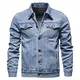 Jeansjacke Herren Einfarbig - Slim Fit Trucker Vintage Baumwolle Cowboy Tops Mantel, Lässige Western Style Jean Outwear, Button Down Mit Taschen Waschen Für Den Herbst Plus Größe S - 5XL,Dunk